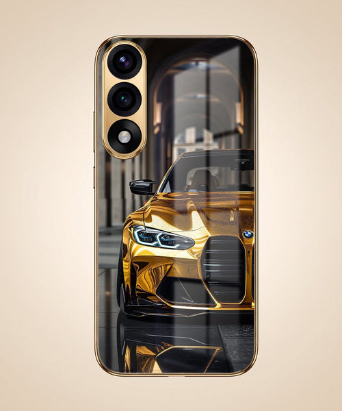 Oneplus Nord 5 5G Golden BMW Gold Electroplated Glass Phone Back Case