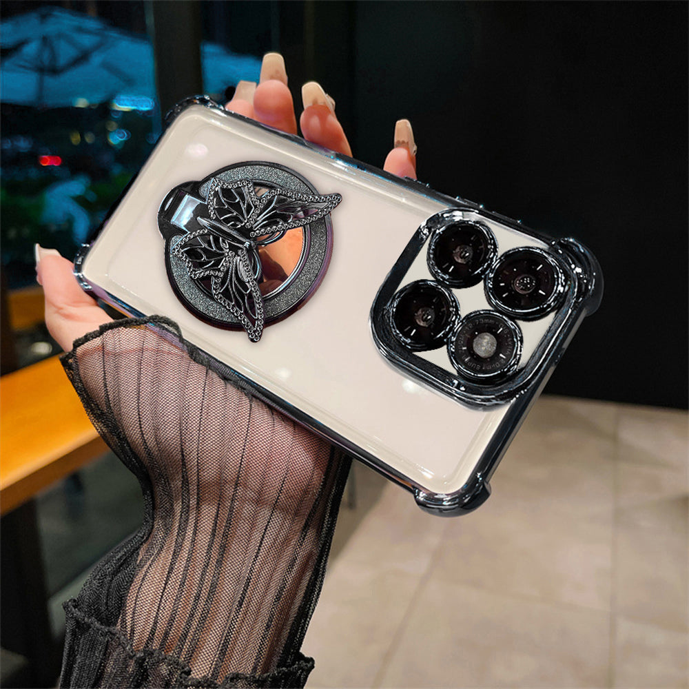 Motorola Edge 60 Pro 5G Phone case with decorative element held by a person wearing black gloves.