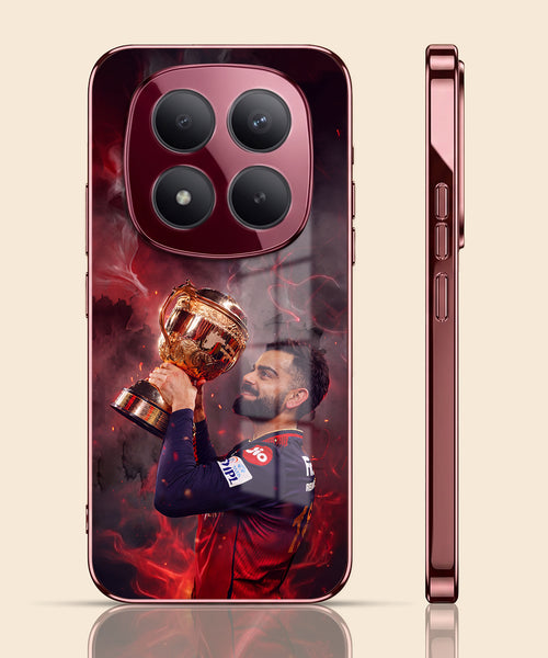 Redmi Note 15 Pro Plus 5G Virat Kohli Burgundy Electroplated Glass Back Case