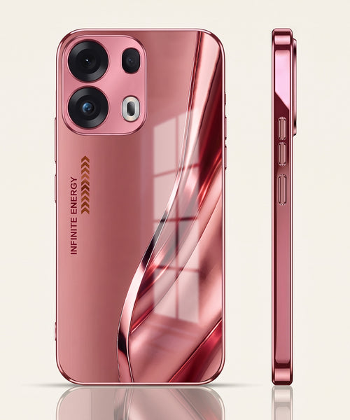 Oppo Reno 13 Pro 5G Luxury Infinity Energy Pink Electroplated Glass Phone Back Case