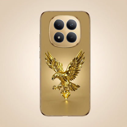 Redmi Note 15 Pro+ 5G Golden Eagle Gold Electroplated Glass Phone Back Case