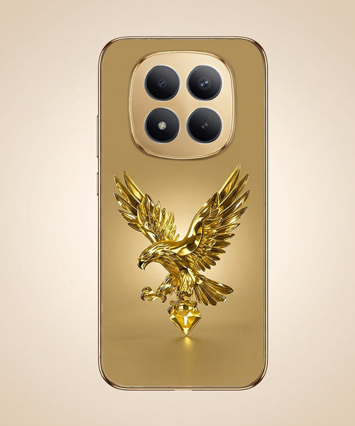 Redmi Note 15 Pro+ 5G Golden Eagle Gold Electroplated Glass Phone Back Case