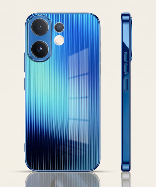 Vivo V60 5G Aureon X1 Blue Electroplated Glass Phone Back Case