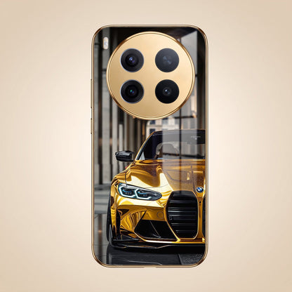 Vivo X300 Pro 5G Golden BMW Gold Electroplated Glass Phone Back Case