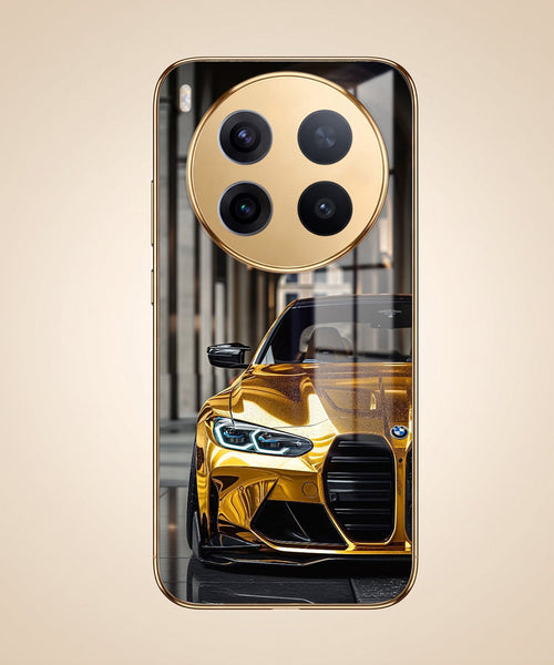 Vivo X300 Pro 5G Golden BMW Gold Electroplated Glass Phone Back Case