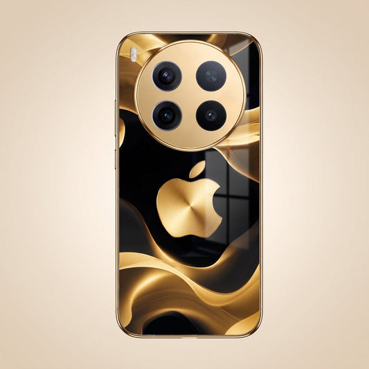 Vivo X300 Pro 5G Luxury Wave Gold Electroplated Glass Phone Back Case