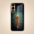 Oneplus Nord 5 5G Golden Peacock Feather Gold Electroplated Glass Phone Back Case