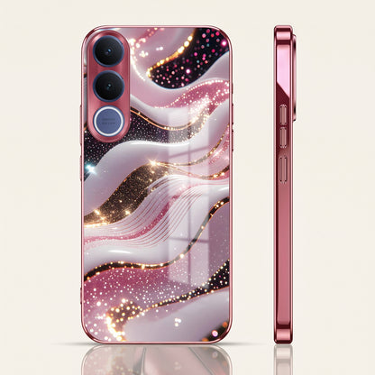 Vivo V70 FE 5G Midnight Pearl Wave Pink Electroplated Glass Phone Back Case