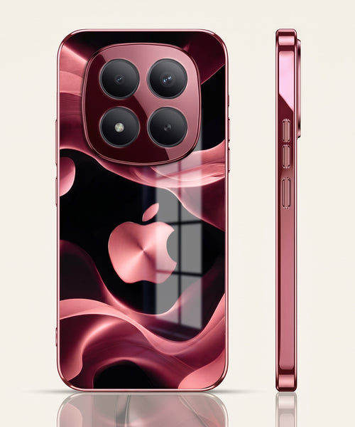 Redmi Note 15 Pro+ 5G Luxury Wave Pink Electroplated Glass Phone Back Case