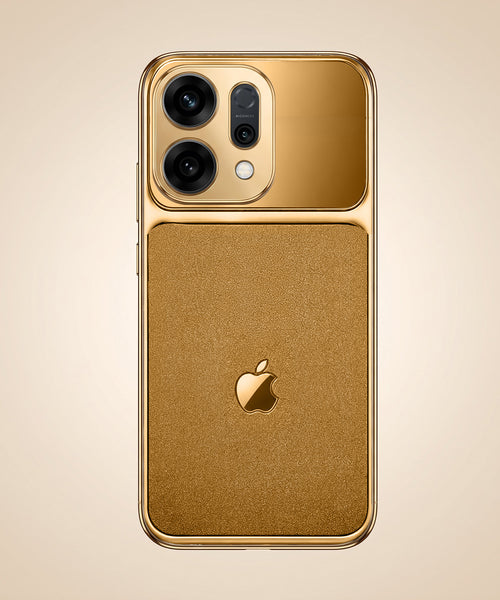 Oppo Reno 14 5G Royal Touch Apple Gold Electroplated Glass Phone Back Case