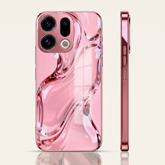 Oppo Find X9 5G Crystal Wave Energy Pink Electroplated Glass Phone Back Case