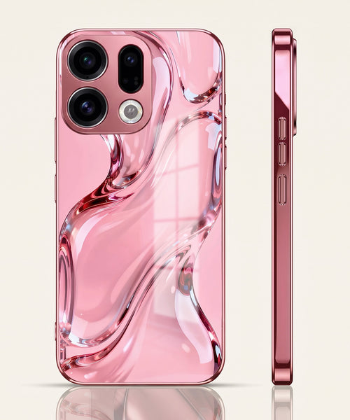 Oppo Find X9 5G Crystal Wave Energy Pink Electroplated Glass Phone Back Case