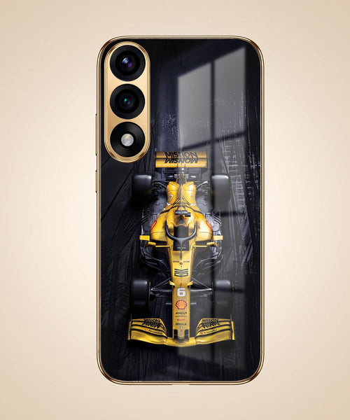 Oneplus Nord 5 5G F1 Racing Car Gold Electroplated Glass Phone Back Case