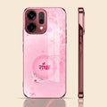 Oppo Reno 14 5G Luxury Shree Radha Pink Electroplated Glass Phone Back Case