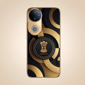 Vivo V50 5G Royal Emblem Gold Electroplated Glass Phone Back Case
