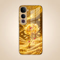 Vivo Y400 Pro 5G Golden Rose Elegance Gold Electroplated Glass Phone Back Case