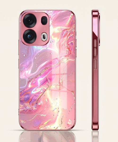 Oppo Reno 13 Pro 5G Pearl Aurora Pink Electroplated Glass Phone Back Case