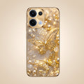 Oppo Reno 13 5G Golden Butterfly Gold Electroplated Glass Phone Back Case
