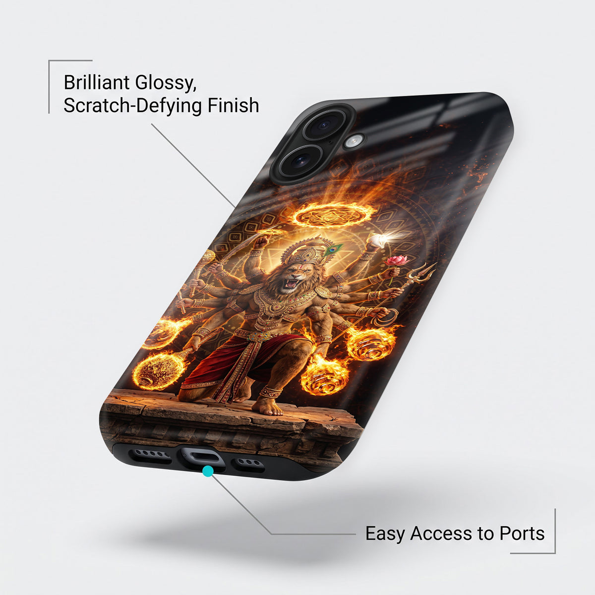 iPhone 16 5G Lord Narasimha Protective Case