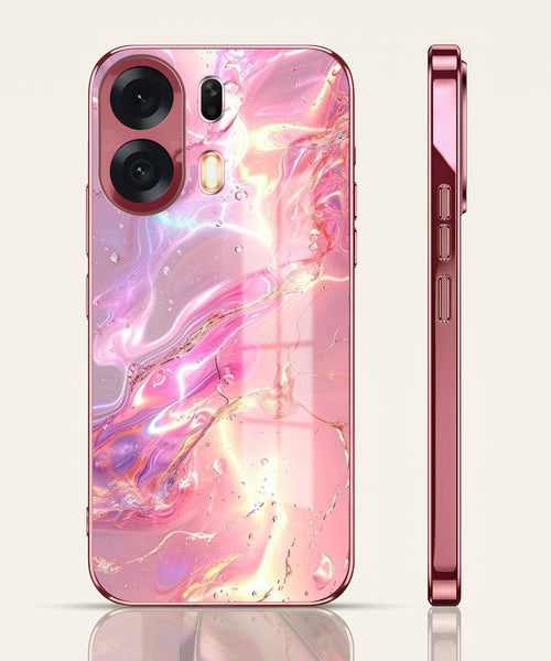 Oppo K14 Plus 5G Pearl Aurora Pink Electroplated Glass Phone Back Case