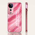 Vivo V40 Pro 5G Luxury Glitter Wave Pink Electroplated Glass Phone Back Case