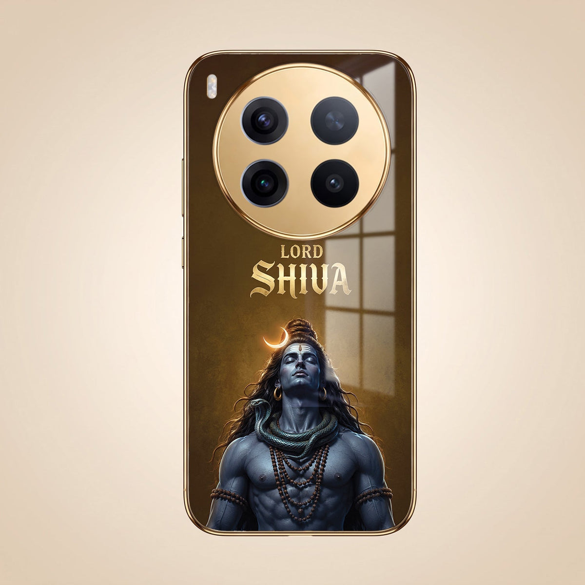 Vivo X300 Pro 5G Lord Shiva Gold Electroplated Glass Phone Back Case