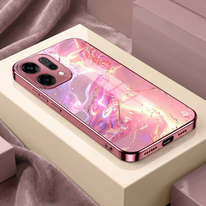 Oppo Reno 14 5G Pearl Aurora Pink Electroplated Glass Phone Back Case
