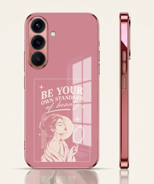 Samsung Galaxy A36 5G Luxury Aesthetic Girl Pink Electroplated Glass Phone Back Case