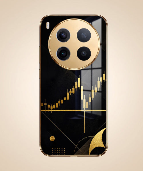 Vivo X300 Pro 5G Trading Candles Gold Electroplated Glass Phone Back Case