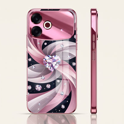 Oppo F33 Pro 5G Diamond Glam Pink Electroplated Glass Phone Back Case