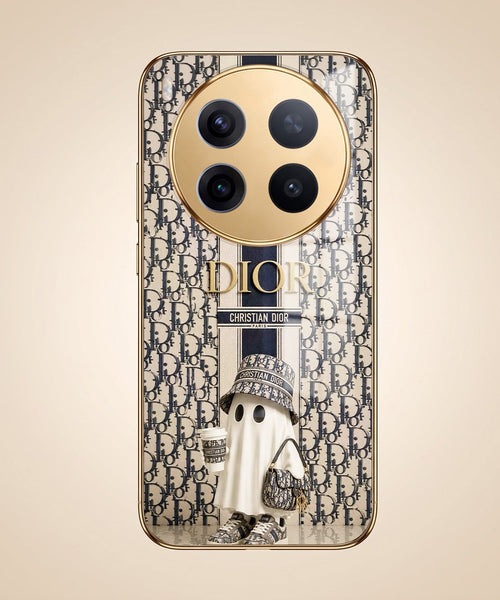 Vivo X300 Pro 5G Luxury Dior Gold Electroplated Glass Phone Back Case