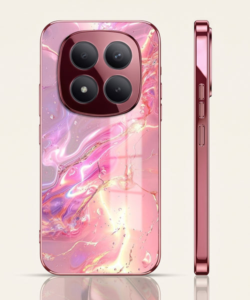 Redmi Note 15 Pro+ 5G Pearl Aurora Pink Electroplated Glass Phone Back Case