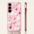 Samsung Galaxy A56 5G Luxury 3D Clouds Pink Electroplated Glass Phone Back Case