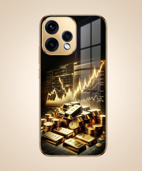 Oppo Reno 15 5G Luxury Wealth Trader Gold Electroplated Glass Phone Back Case
