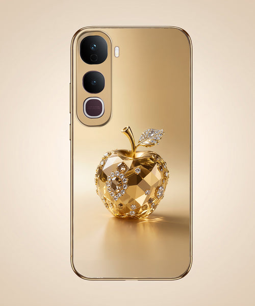 Vivo Y400 Pro 5G Golden Apple Gold Electroplated Glass Phone Back Case