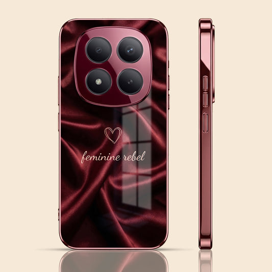Redmi Note 15 Pro Plus 5G Feminine Rebel Burgundy Electroplated Glass Back Case