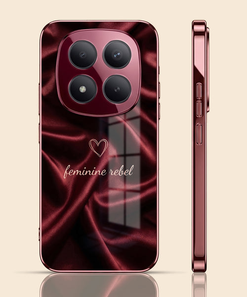 Redmi Note 15 Pro Plus 5G Feminine Rebel Burgundy Electroplated Glass Back Case
