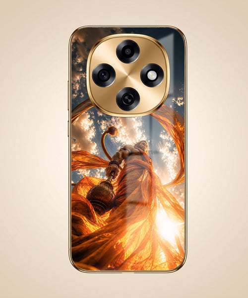 OPPO F31 Pro 5G Divine Hanuman Gold Electroplated Glass Phone Back Case