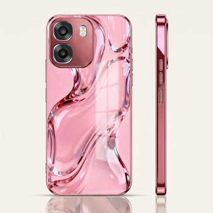 Oppo K14 5G Crystal Wave Energy Pink Electroplated Glass Phone Back Case