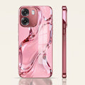 Oppo K14 5G Crystal Wave Energy Pink Electroplated Glass Phone Back Case