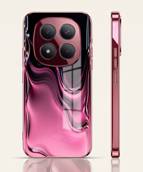Redmi Note 15 Pro+ 5G Liquid Wave Pink Electroplated Glass Phone Back Case