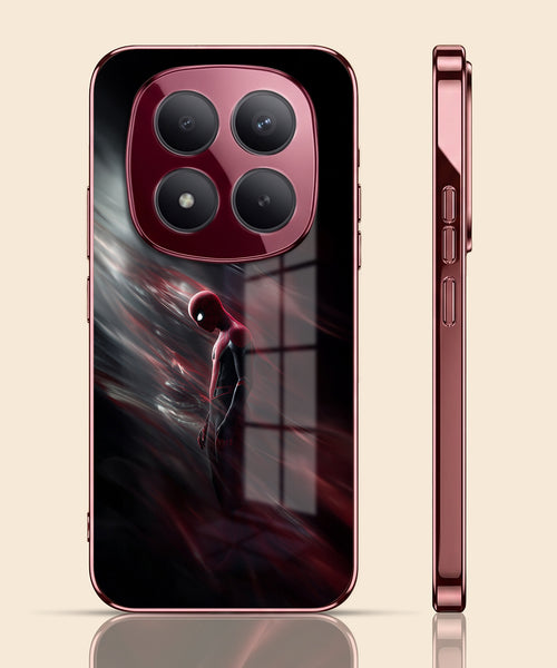 Redmi Note 15 Pro Plus 5G Crimson Spider Burgundy Electroplated Glass Back Case
