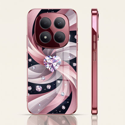 Redmi Note 15 Pro+ 5G Diamond Glam Pink Electroplated Glass Phone Back Case