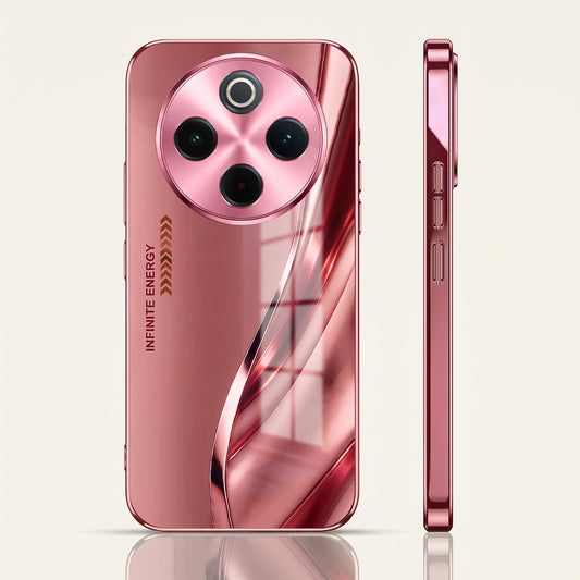 Vivo T4 5G Luxury Infinity Energy Pink Electroplated Glass Phone Back Case