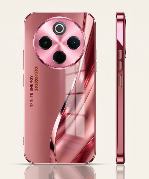 Vivo T4 5G Luxury Infinity Energy Pink Electroplated Glass Phone Back Case