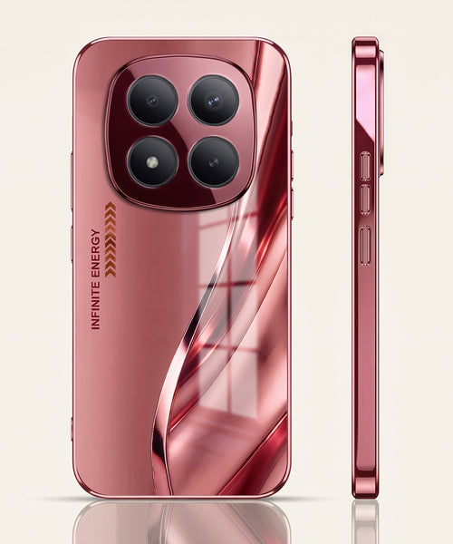 Redmi Note 15 Pro+ 5G Luxury Infinity Energy Pink Electroplated Glass Phone Back Case