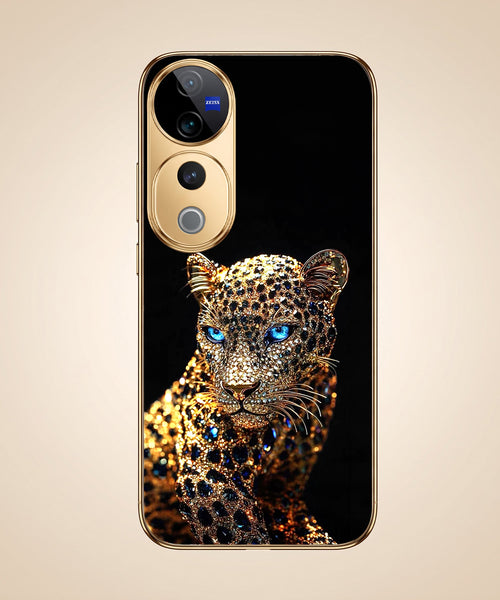 Vivo V40 Pro 5G Panther Gold Electroplated Glass Phone Back Case