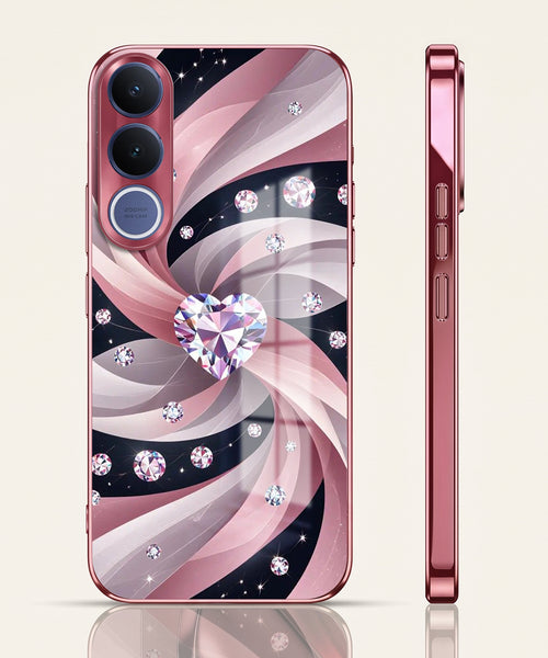 Vivo V70 FE 5G Diamond Glam Pink Electroplated Glass Phone Back Case