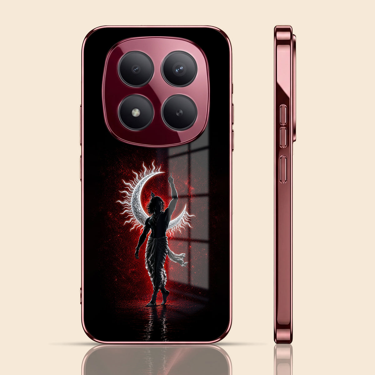 Redmi Note 15 Pro Plus 5G Crimson Divine Burgundy Electroplated Glass Back Case