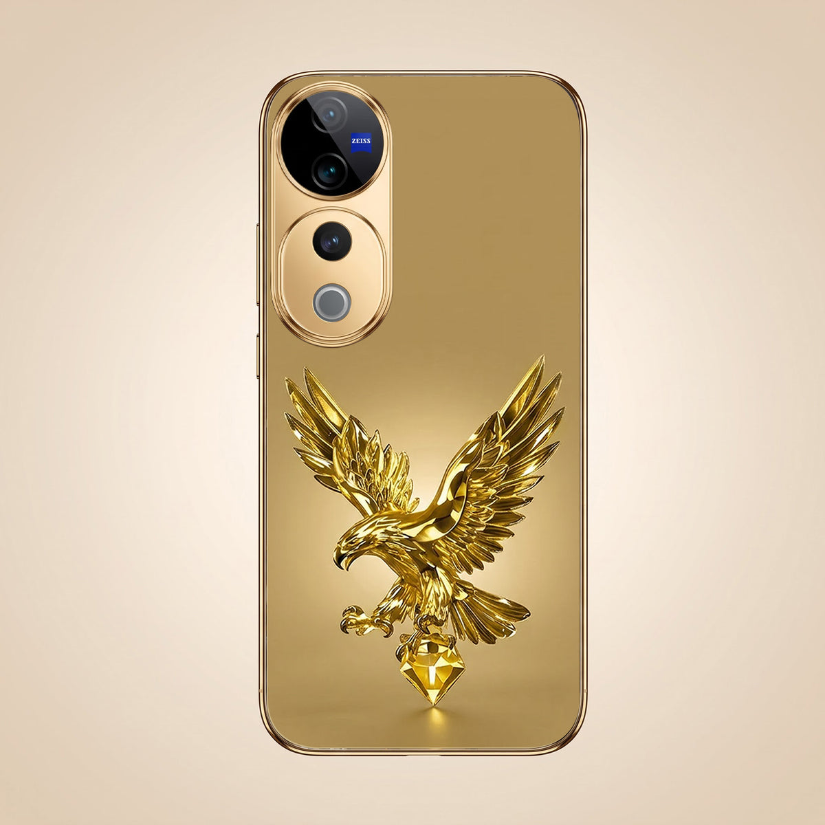 Vivo V40 Pro 5G Golden Eagle Gold Electroplated Glass Phone Back Case